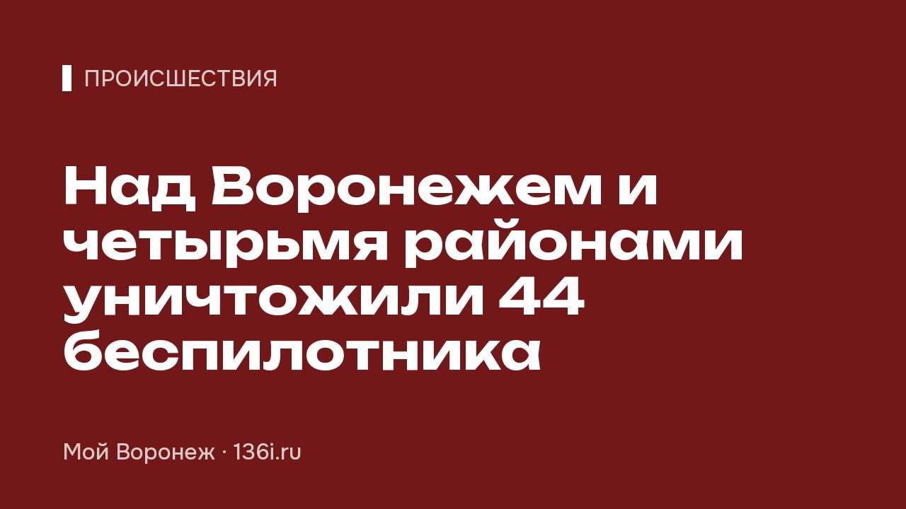 Над Воронежем и четырьмя районами уничтожили 44 беспилотника