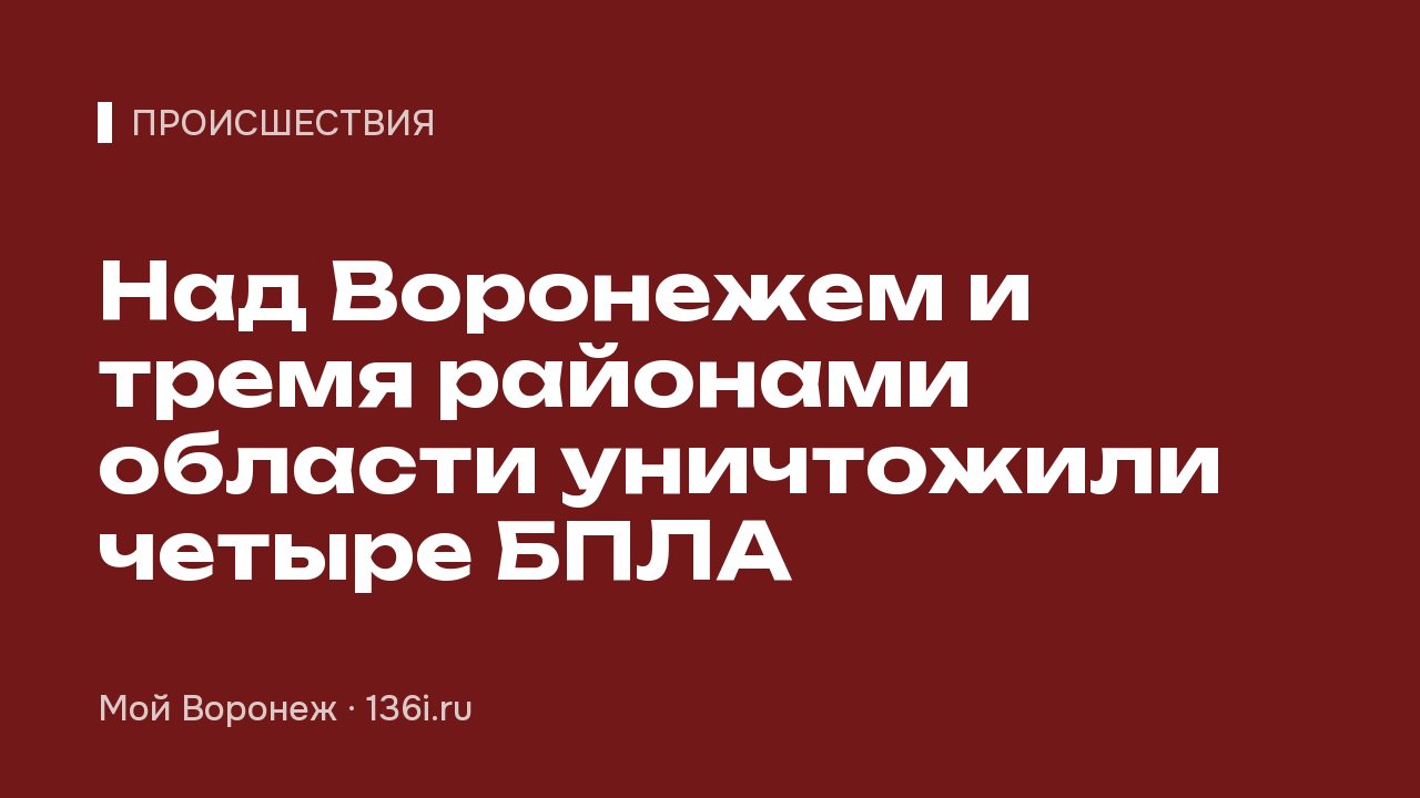 Над Воронежем и тремя районами области уничтожили четыре БПЛА